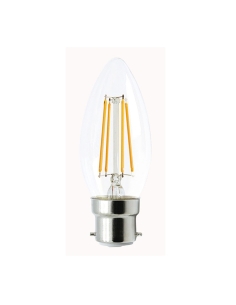 GLOBE LED DIMM filament 4W candle BC 2700K CLR  360D CF38DIM