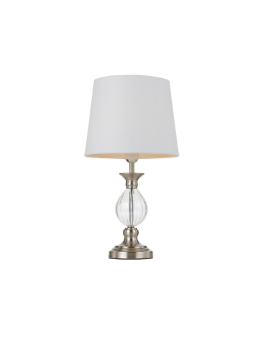 Telbix Crest Table Lamp 25 watt E27max Diameter 250mm Height 480mm - Nickel/White