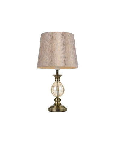 Telbix Crest Table Lamp 25 watt E27max Diameter 250mm Height 480mm - Antique Brass/Gold