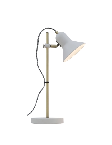 Corelli Table Lamp 6 watt GU10 max Height 440mm Width 223mm - White/Antique Brass