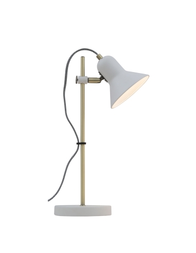 Telbix Corelli Table Lamp 6 watt GU10 max Height 440mm Width 223mm - White/Antique Brass