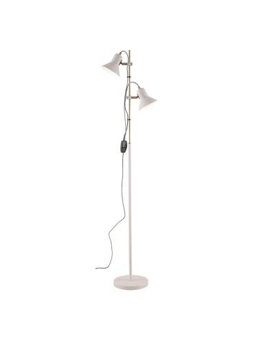 Corelli 2 Light Floor Lamp 2x6 watt GU10 max Height 1535mm Width 317mm - White/Antique Brass