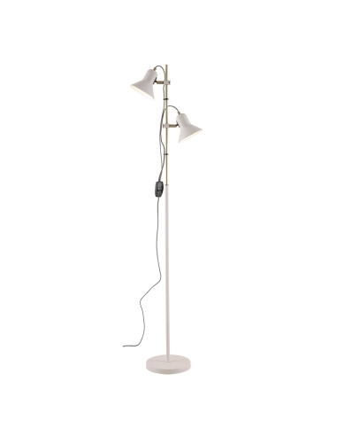 Telbix Corelli 2 Light Floor Lamp 2x6 watt GU10 max Height 1535mm Width 317mm - White/Antique Brass