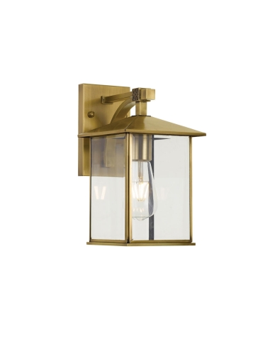 Telbix Coby Exterior Wall Lamp Bracket -  Brass/Clear