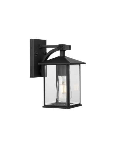 Telbix Coby Black & Clear Vintage Style Exterior Wall Light - COBY EX15-BK