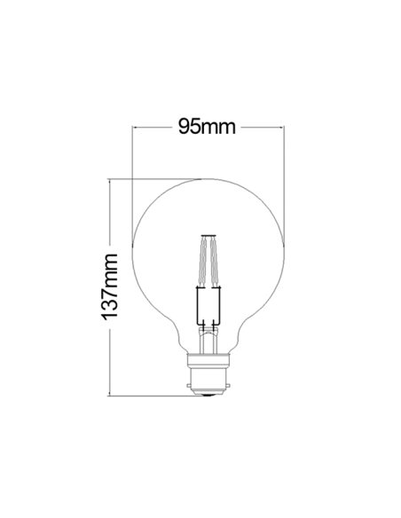 CF1A - G95 LED Filament Globe (6W) - Vintage CF1A
