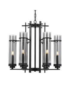 Telbix Burgess Antique Black & Smoke Luxury Pendant Light - BURGESS PE06-BK