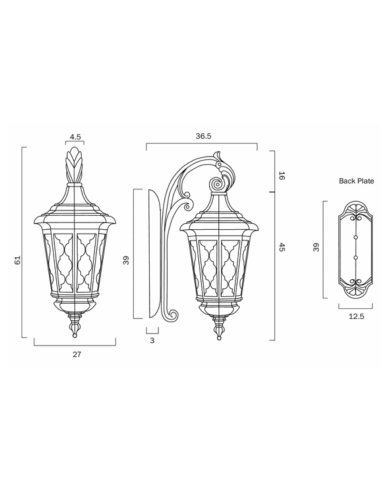 BRINLEY EX35-BK - BRINLEY 35 EXTERIOR WALL LIGHT BRINLEY EX35-BK