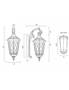 BRINLEY EX28-BK - BRINLEY 28 EXTERIOR WALL LIGHT - BLACKBRINLEY EX28-BK 2