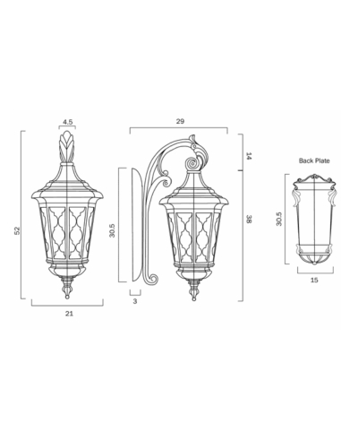 BRINLEY EX28-BK - BRINLEY 28 EXTERIOR WALL LIGHT BRINLEY EX28-BK