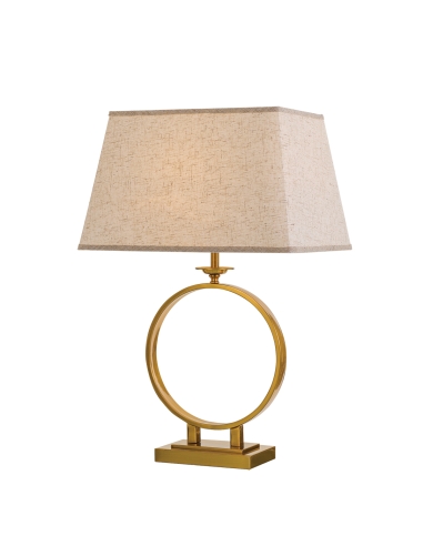 Telbix Brena Antique Gold & Cream Line Switch Table Lamp - BRENA TL-AGCRM