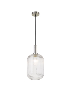 Telbix Bonura Clear & Nickel 25W E27 Luxury Glass Pendant BONURA PE20-NKCL