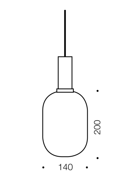 BONURA PE14-BKSM - BONURA 14 PENDANT - BLACKBONURA PE14-BKSM