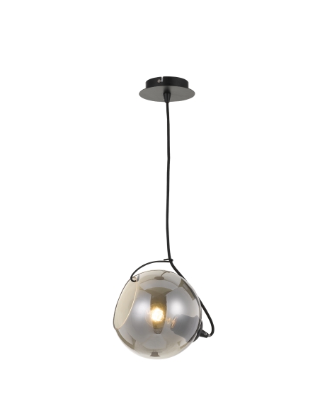 Telbix Bondi Black & Smoke 25W E27 Pendant Light BONDI PE40-SM