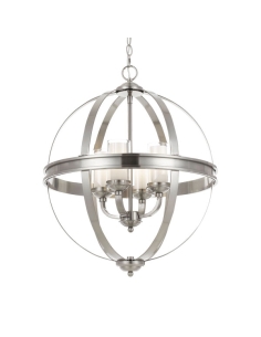 Telbix Bodum Clear Nickel Matt/Clear & Opal glass Pendant BODUM PE4-NK