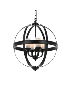 Telbix Bodum Clear Black Matt/Clear & Opal Glass Pendant BODUM PE4-BK