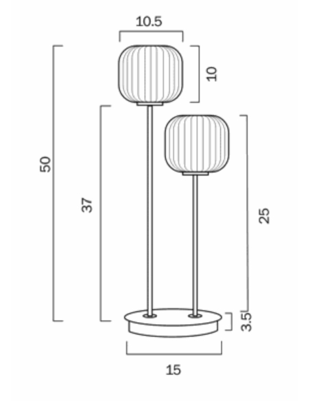 BOBO TL2-BKSM - BOBO 2 LIGHTS TABLE LAMP - BLACKBOBO TL2-BKSM
