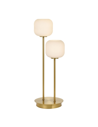 Telbix Bobo Antique Gold & Opal Matt 3000K Luxury Table Lamp - BOBO TL2-AGOM