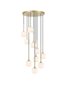 Telbix Bobo Gold & Opal Matt Luxury Pendant Light - BOBO BOBO PE10-AGOM