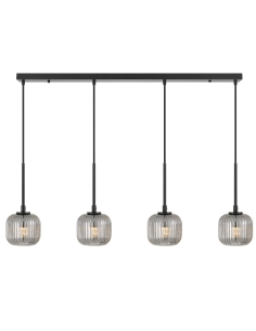 Telbix Bobo Black & Smoke Island Bar Pendant Light - OBO BOBO PE04-BKSM