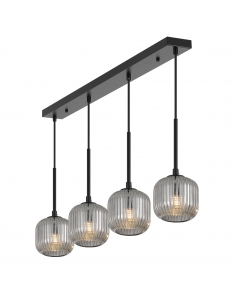 Telbix Bobo Black & Smoke Island Bar Pendant Light - OBO BOBO PE04-BKSM 2