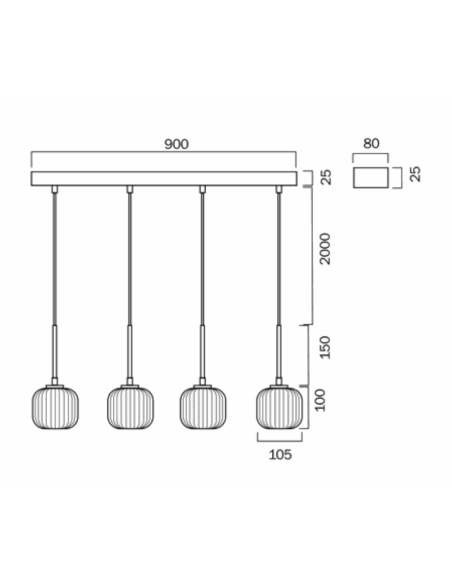 BOBO PE04-BKSM - BOBO 4 PENDANT - BLACKBOBO PE04-BKSM