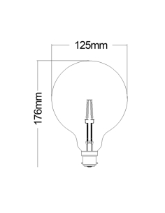 CF4A - G125 LED Filament Globes (6W) - Vintage Colour Glass CF4A 2