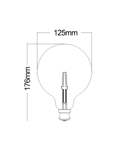 CF4A - G125 LED Filament Globes (6W) - Vintage CF4A