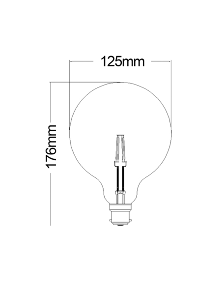 CF4A - G125 LED Filament Globes (6W) - Vintage CF4A